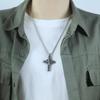 Collana con Ciondolo a Croce con Intreccio Celtico Nordico Vintage per Uomo Catena in Acciaio Inossidabile Gioiello Collana Amuleto