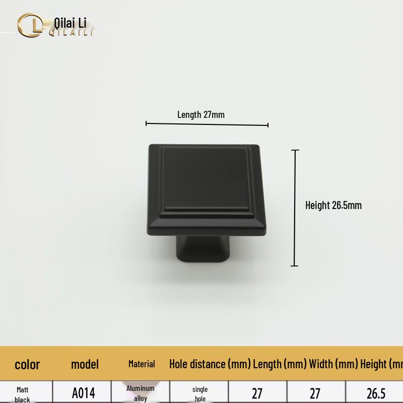 American Black Handle for Cabinets & Drawers: Minimalist Single Hole Design