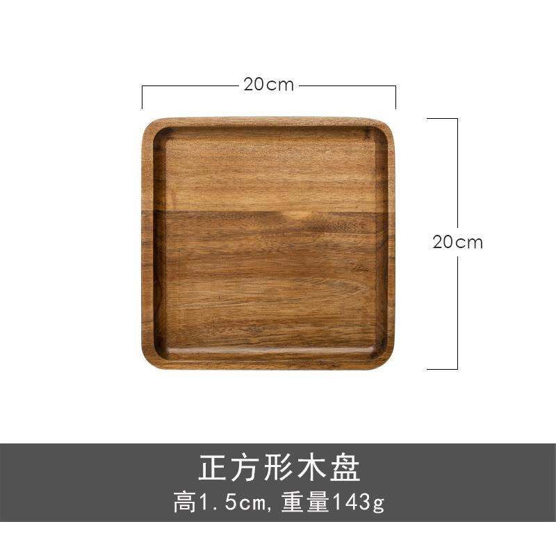 Acacia Wood Tray Solid Wood Tray Rectangular Wooden Tray Disc Japanese Tea Tray Barbecue Snack Cake Wooden Plate
