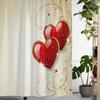 Romantic Valentine's Day Creative Love Print Shower Curtain with 12 Hooks, Window Curtain