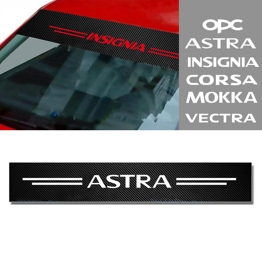 For OPEL OPC Astra Insignia Corsa Mokka Vectra Front Window Windshield Carbon Fiber Vinyl Banner Decal