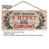 Welcome Door Hanger Christmas Wood Hanging Sign with Jute Rope, Have Yourself A Merry Xmas Theme Board Little Rustic for Home Cafe Bar Decor Durable