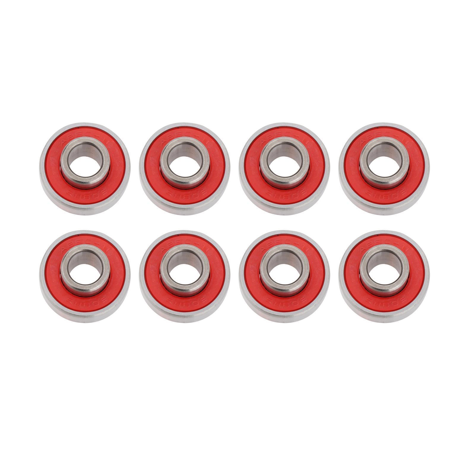 8x Подшипники для скейтборда ABEC 11 Precision 608 2RS с шайбами для лонгборда, самоката, роликовых коньков, встроенных колес