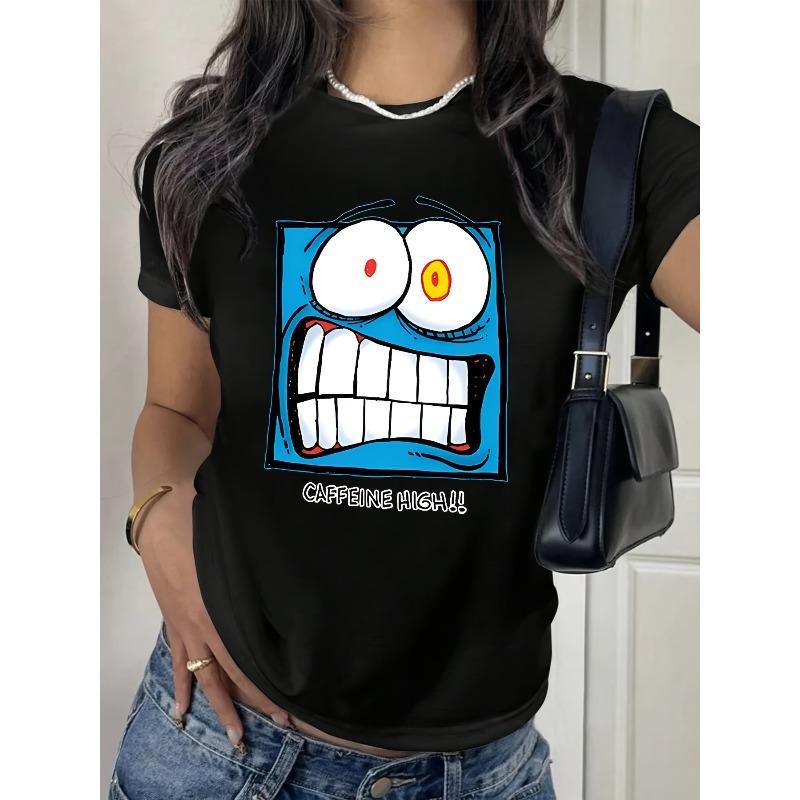 

European sizes Scared Blue Square Face Home, Casual, Fashionable, Versatile, Commuting, S, Versatile, Comfortable 4XL