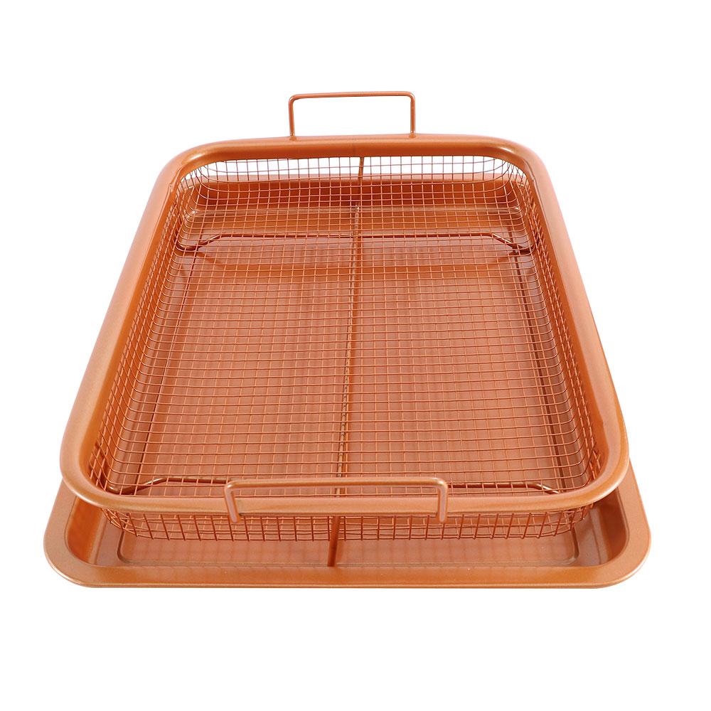 Crisp Stainless Steel Detachable Kitchen Colander Frying Basket Oil Strainer Oven Mesh Baking Tray