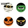Coffee Table Protection Halloween Wooden Coasters, Decorative Drink Heat Resistant Mats Home Holiday Decorations for Mugs, Waterproof