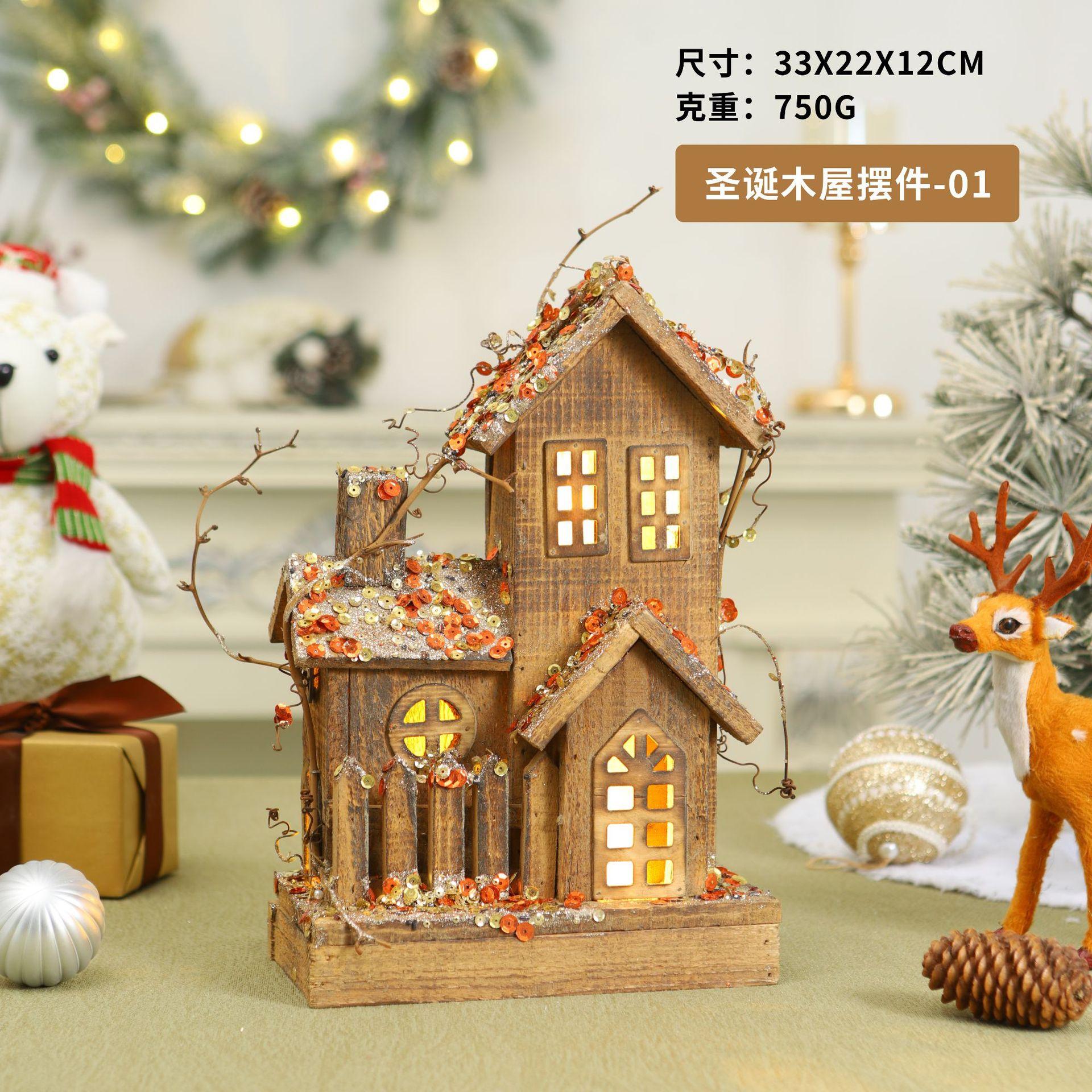 Factory direct sales Christmas chalet ornament atmosphere luminous decoration decoration chalet Christmas supplies