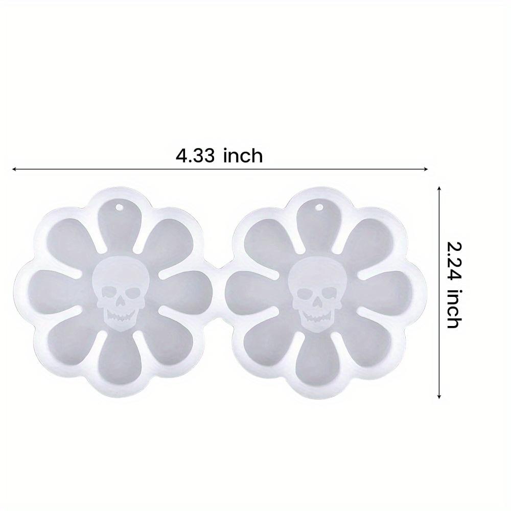 

Flower Earring Resin Mould Halloween Skull Earring Silicone Mold Keychain Molds Halloween-Style Earring Pendant Silicone Mold