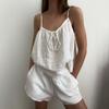 Crepe Cotton Breathable Loose and Comfortable Summer Suspender Shorts Pure Cotton Cotton and Silk Pajamas Set Home Women