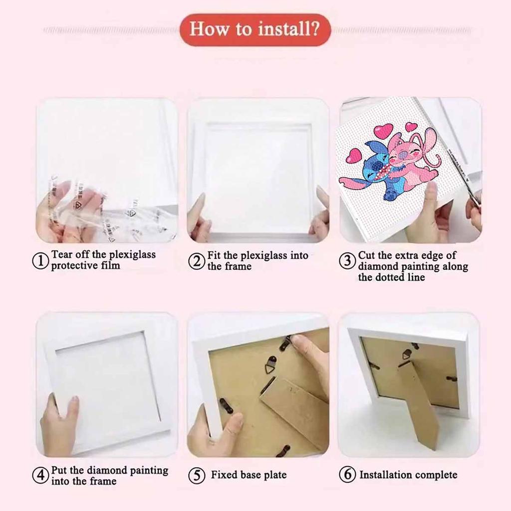 DIY Diamond Painting Kit with Frame,Stitch Full Circle Mosaic 5D DIY Cross Stitch Kit Home Decoration with Frame, Handicraft Hobby Collection