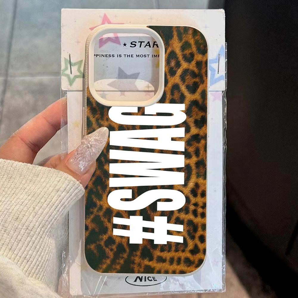 Custodia per Telefono Lusso Leopardata Portafortuna con Motivo in Pelle di Litchi Per iPhone 17 16e 16 15 14 13 12 11 Air Pro Max Plus X XR XSMax