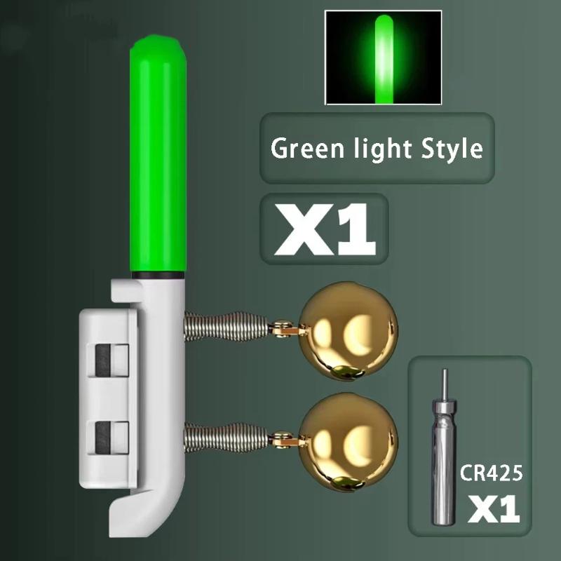 Fishing Rod Tip Bite Alarm Light with Bell Triggered Flash Low Power Consumption Waterproof for Night Freshwater Saltwater Fishing