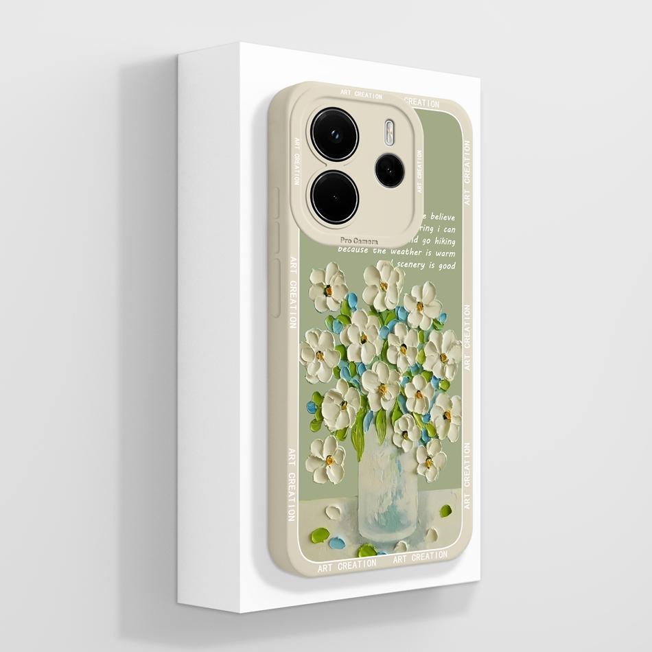 Per Custodia Telefono Redmi Note 14 4G Versione Europa Farfalla Funda Cover Posteriore Morbida in Silicone Liquido Per Protezioni Telefono Redmi Note14