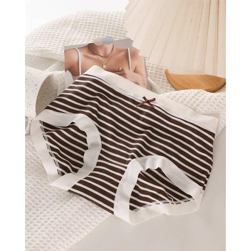 Minimally Clean New Style Striped Panties with No Trace and Antibacterial Triangle Women’s Panties