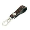 Indenya Inden Belt Strap Keychain B, Deerskin, Black with Red Lacquer, Dragonfly Pattern, 4701-21-008
