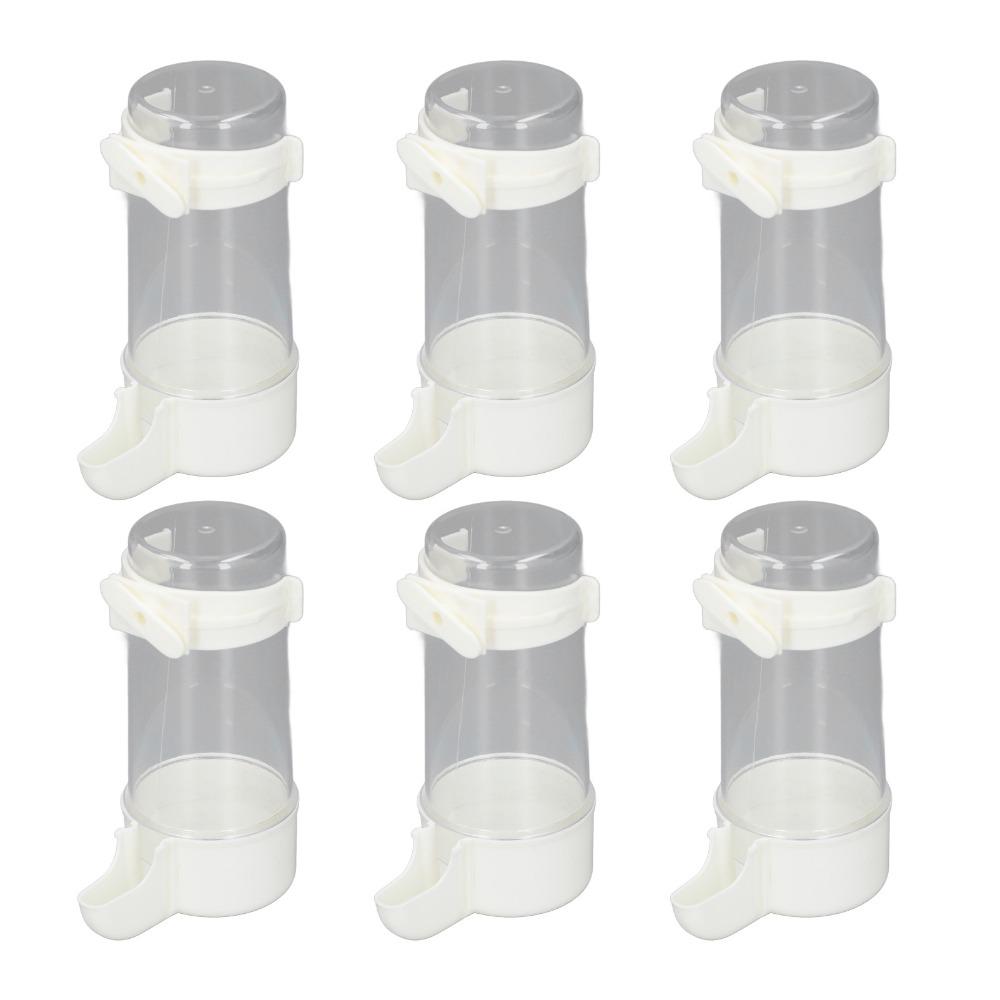 6pcs Spill Proof Bird Water Feeder Buckle-Style Bird Water Dispenser PET Bird Watering