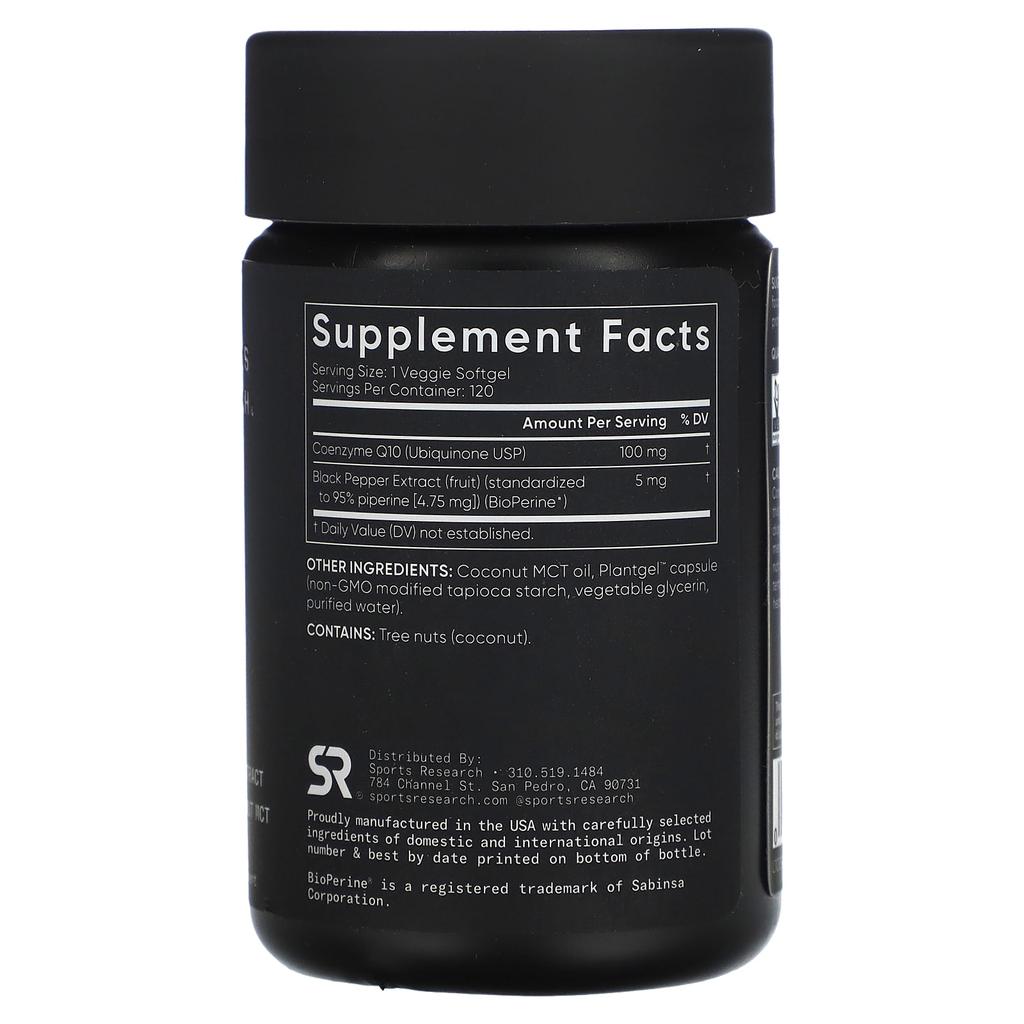 Coq10, Usp Grade, with Bioperine, 100Mg, 120 Veggie Softgels
