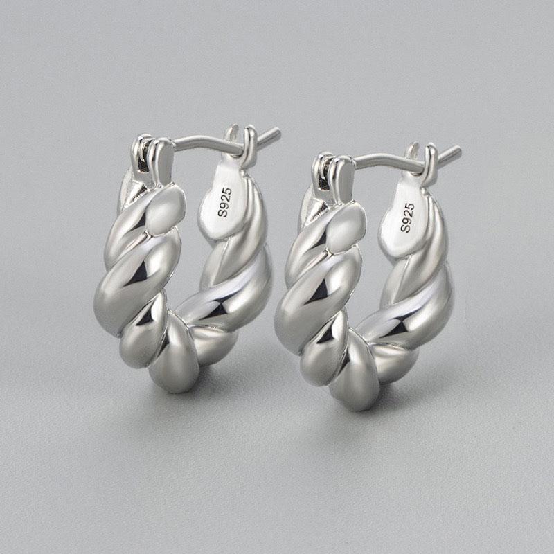 925 Sterling Silver Earrings For Women Trendy Gold Color Geometric Earring Jewelry Prevent Allergy Party Accessories Gift