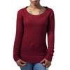 Sweater - Urban Classics - LONG WIDENECK - Burgundy - 100% Acrylique - Femme