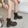 Street Style Women Stretch Modern Boots Fashion Platform Short Booties Ladies Elegant Thick Heel Shoes