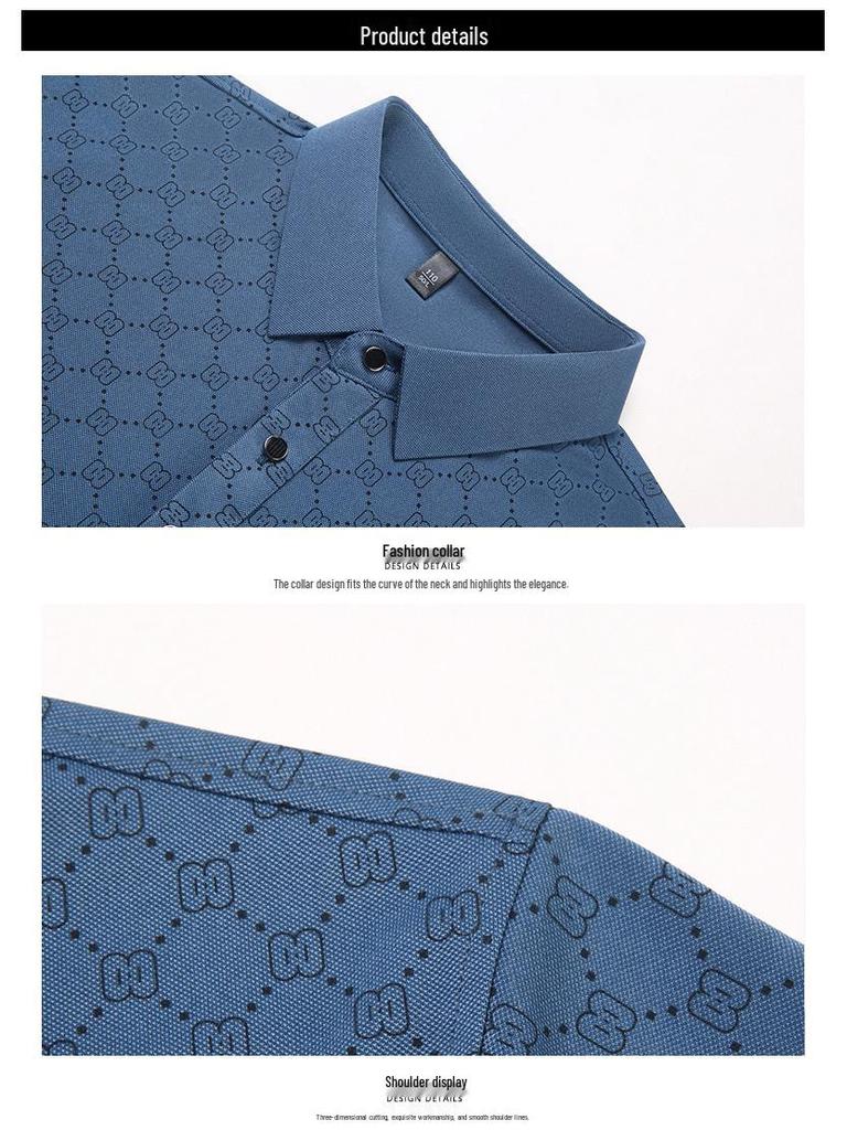 Men's Summer Ice Silk Polo: Loose Fit, Turn-Down Collar, Solid Color, Short Sleeve - New Trend for Middle-Aged