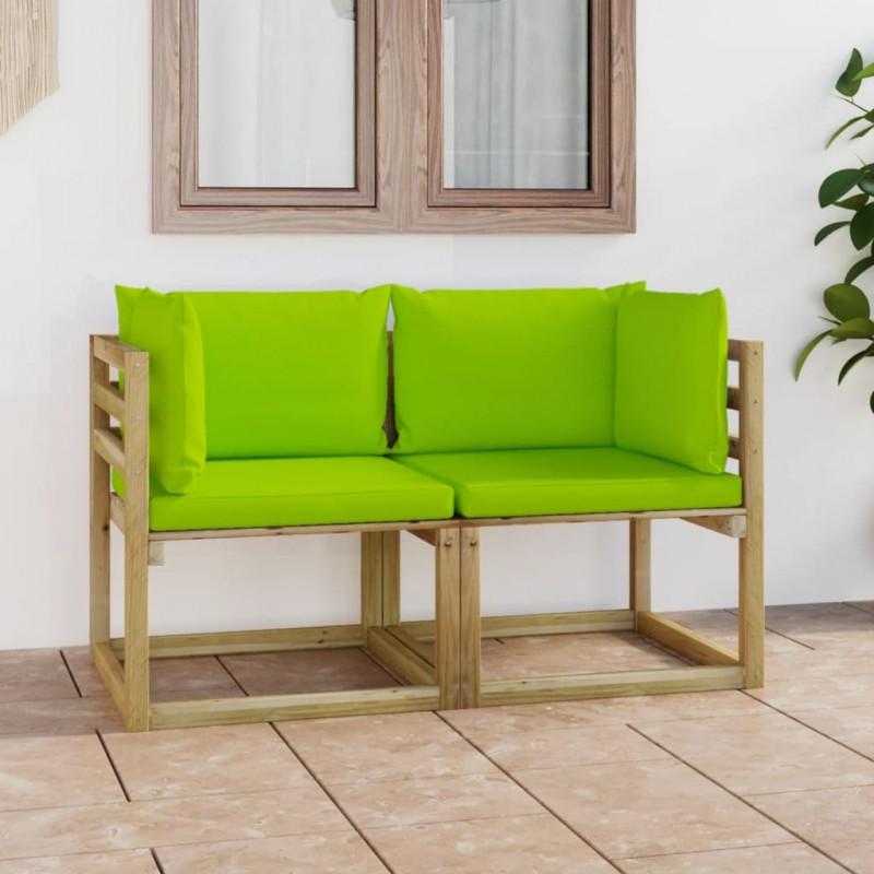 Day and Night - Day and Night Corner Garden Sofa Cushions 2 Pcs Green Impregnated Wood