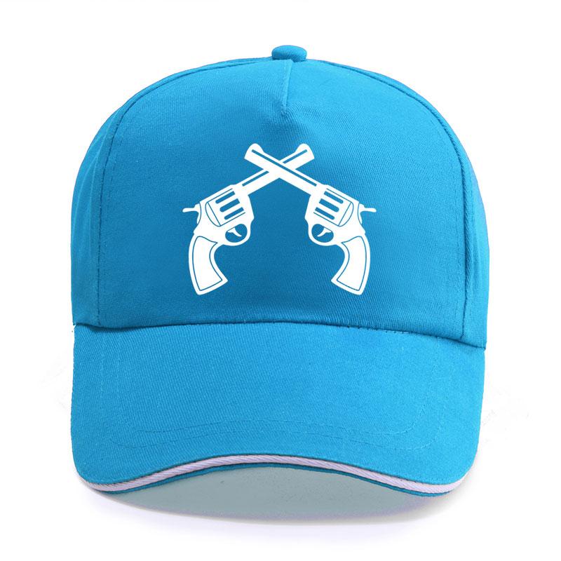 New Summer Double Gun Shooting Pistol Print Cap Unisex Women Unisex Cotton Hat Snapback Hats Trucker Cap SunHats