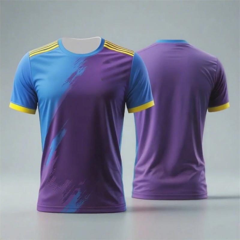 Simple Fashion Contrast Color Sports T Shirt Summer Casual Gym Fitness 3D Printed T-shirts Loose Breathable Running Tees Tops