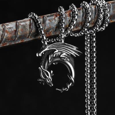 Flying Dragon Men Necklaces Stainless Steel Pendant Chain Women Punk Fashion Jewelry New In Accessories Gifts