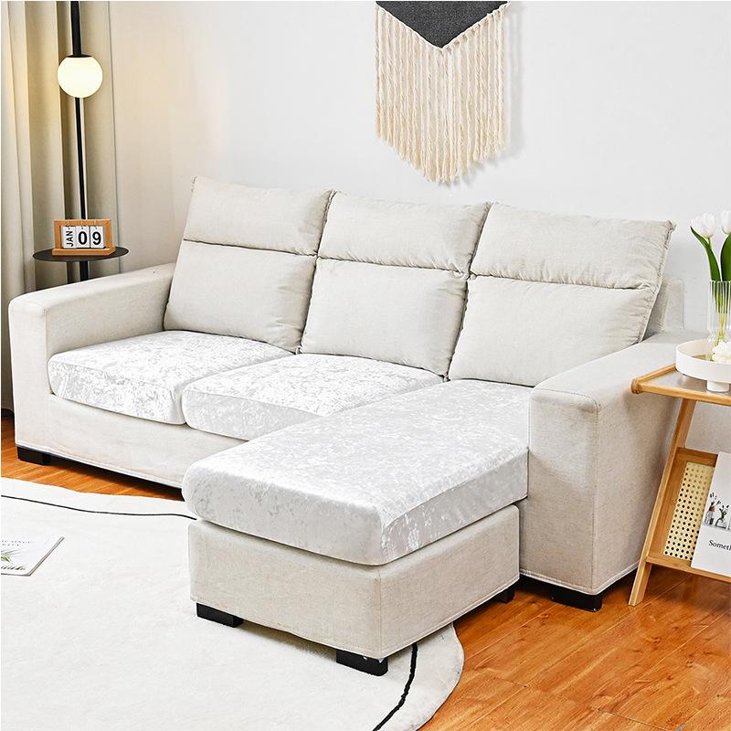 Эластичный универсальный флисовый чехол для дивана с золотым бриллиантом, утолщенный теплый чехол для подушки для дивана на четыре сезона, универсальный комбинированный чехол для дивана 1 Seat белый