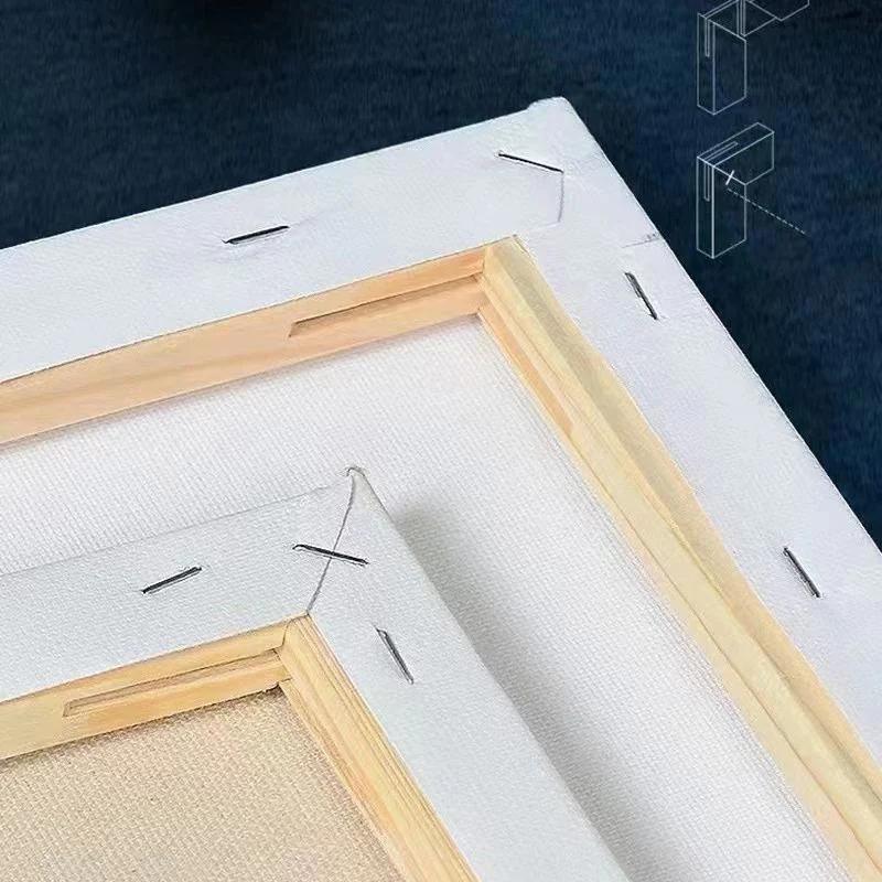 Panou de Desen din Pânză Albă, Cadru din Lemn cu Pânză de Bumbac, Potrivit Pentru Acrilic, Guașă, Practică de Pictură, Creație, Materiale de Artă, HB-05, 1 Bucată