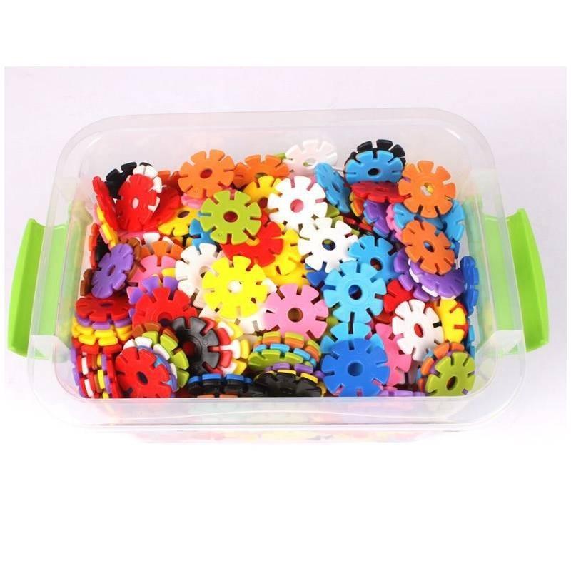 Vibrant Snowflake Building Blocks For Kids Plastic Educational Toy Set 400-800 Pieces