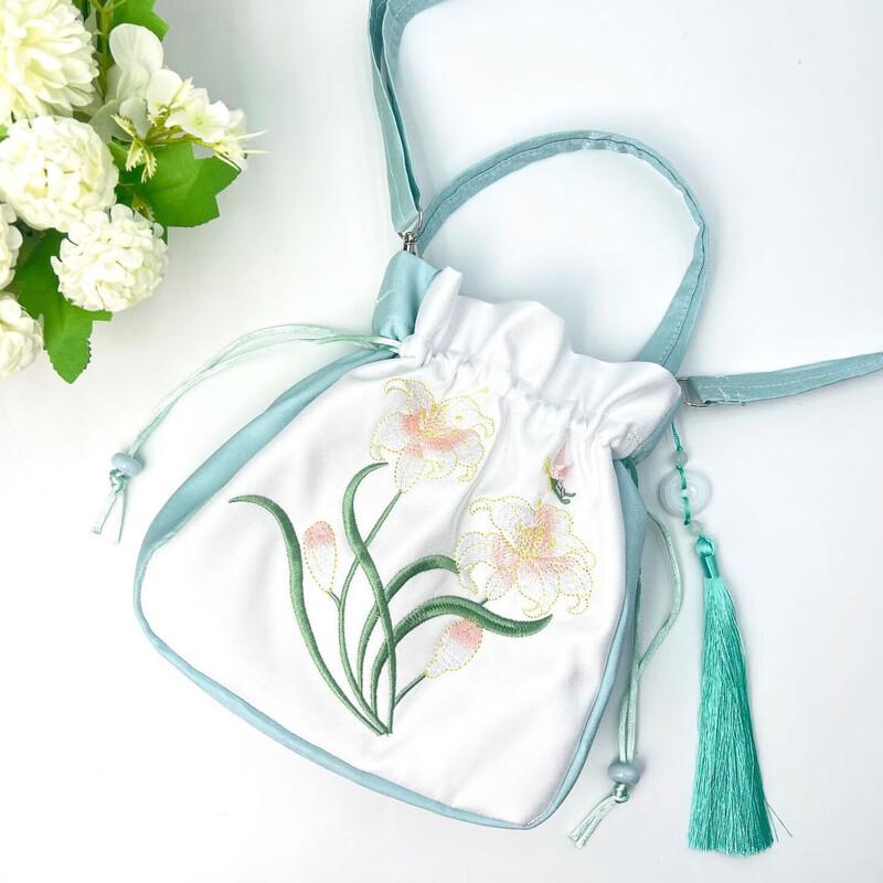 REWELL Embroidered Hanfu Style Crossbody Bag with Tassel