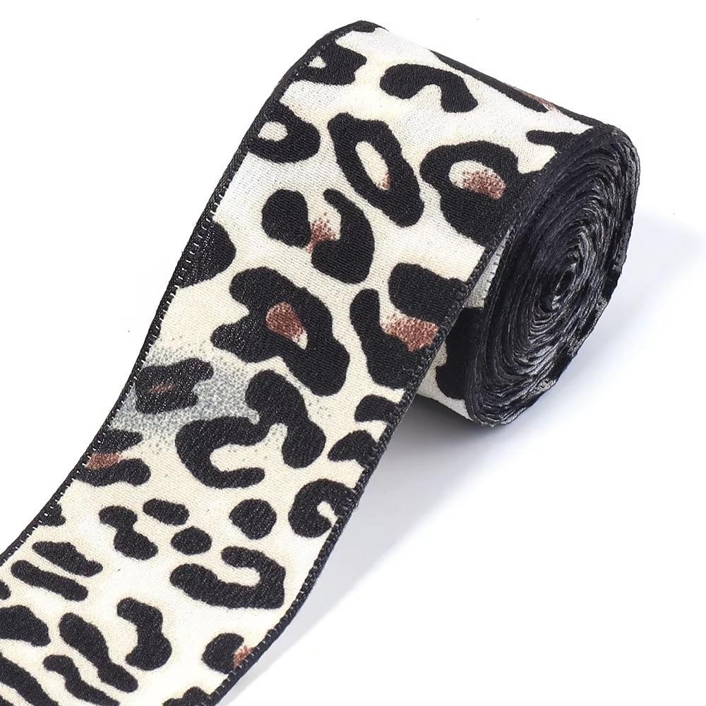 5Yards/Roll Faux Silk Faux Silk Ribbon Leopard Pattern DIY Craft Ribbon  Home Decoration