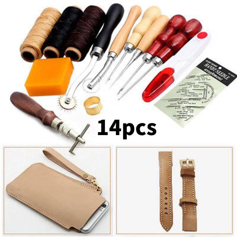 

Leather Craft Kit With Hand Sewing Tools For Bag Making Home Use