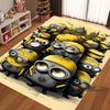 Cute Cartoon 3D-Printed Minions Rug—Suitable for Living Rooms, Bathrooms, Creative Doormats, Bedroom Rugs, and More.