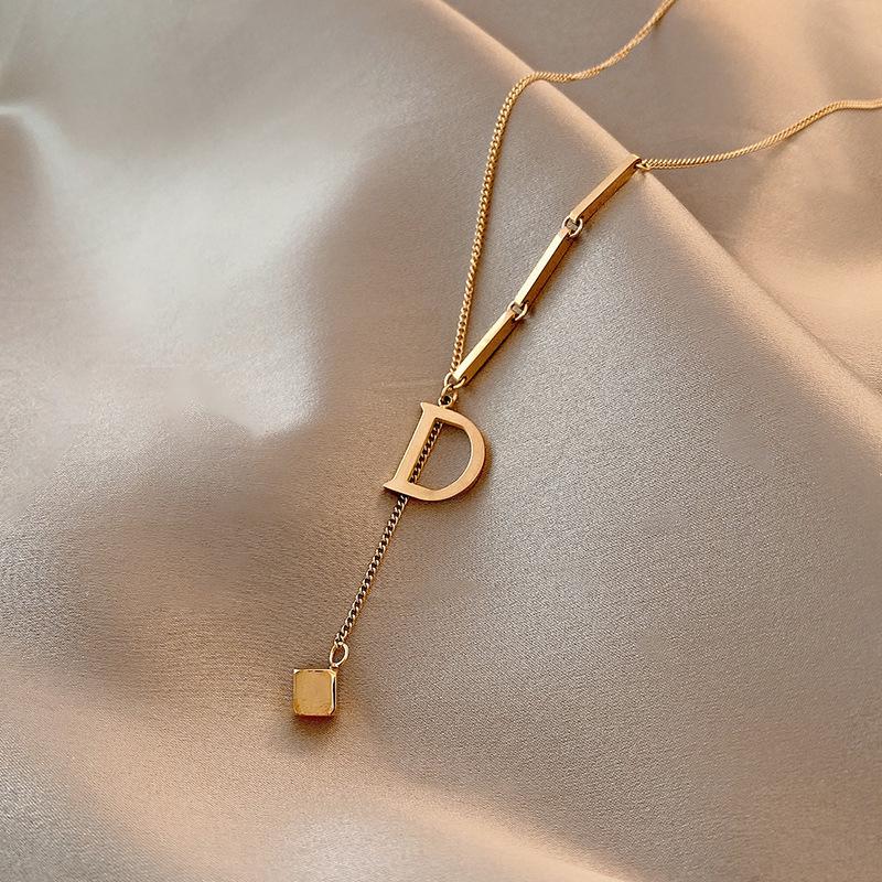 Custom 316 Stainless Steel Jewelry Gold Plated Butterfly Heart Bow Pendant Simple Zircon Necklace Jewelry for Women