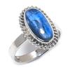 Natürlicher blauer Kyanit Edelstein Handgefertigter 925er Massivsilber Schmuck Ringgröße 7 m9m44