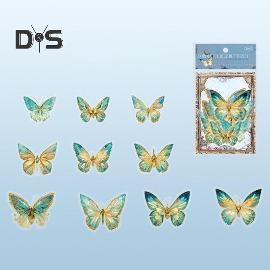 20 Stück Schmetterlingsaufkleber, glitzernd, holografisch, transparent, ästhetische Aufkleber für Art Journaling, Scrapbook, Junk Journal, Kartenherstellung, DIY-Basteln