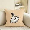 Fxxking Rabbits Fr2 Cushion Cover Natural Linen Pillowcase Set, All-In-One Decor For Sofa, Bedroom & Chair