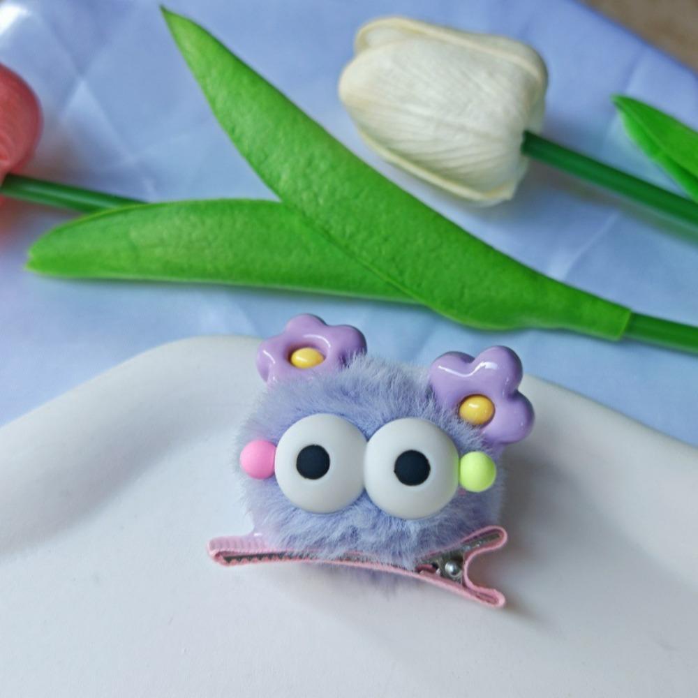 Colorful Little Monster Hairpins for Girls Cute Cartoon Big Eye Plush Doll Hair Clips Fashion Hair Accessories Headwear Gift