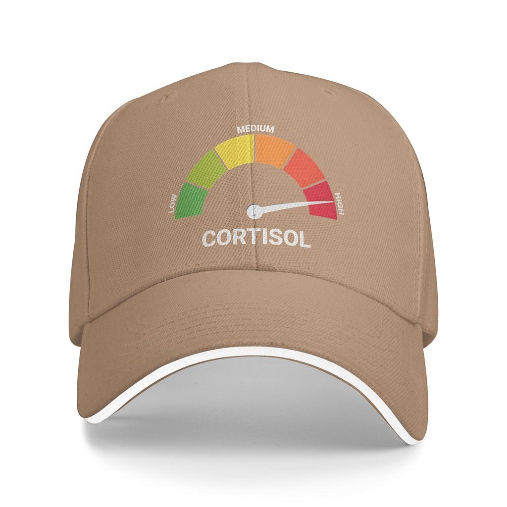 High Cortisol Funny Meme Baseball Cap  Y2k Cute Trucker Hat Summer Couple Women Tennis Skate Baseball Caps