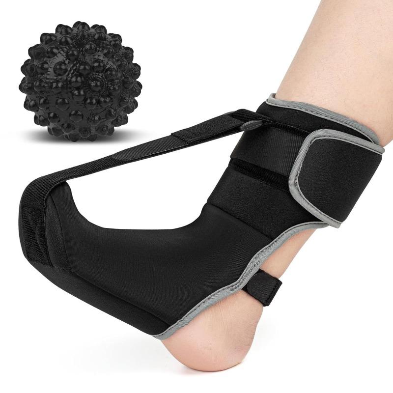 Adjustable Plantar Fasciitis Night Foot Splint Drop Orthotic Brace Elastic Dorsal Night Splint Foot Rehabilitation Stretch Strap