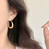 Personalized Geometric U-Shaped Earrings: Cool Retro Fashion Minimalist Metal Texture Studs for Women
