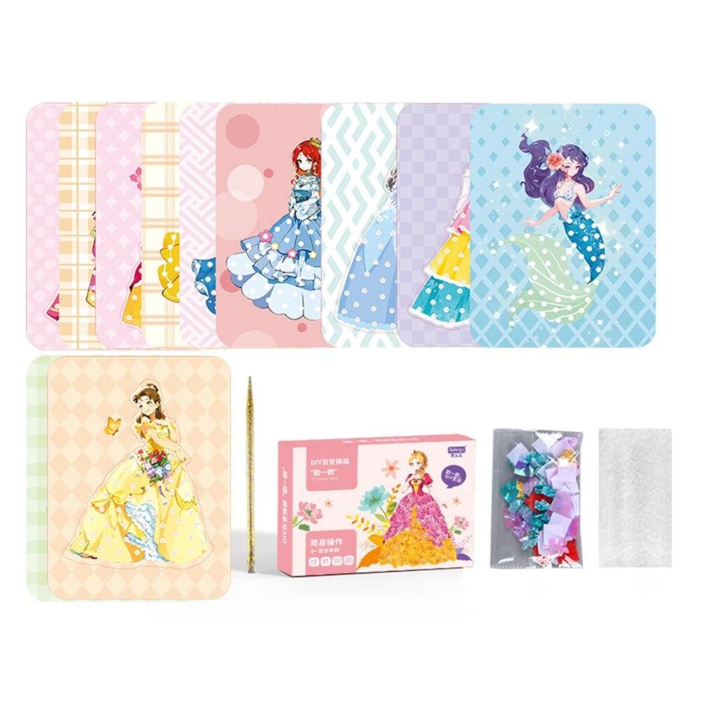 

Живопис Наклейка DIY Craft Toys Kid Art Girls Poking Princess Dress Handmade Magical Children Gifts DIY Poke Toy