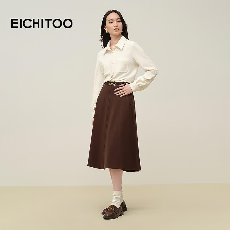 EICHITOO Women's Soft Lapel Long-Sleeve Shirt