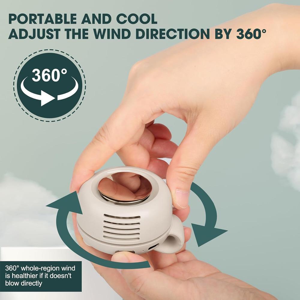 Portable Fan Mini Handheld Rechargeable Bladeless Electric Fan Clip Waist Fan Suitable for Outdoor Ventilation Desktop Small Fan