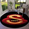 Galatasaray S Round Area Rug,Carpet Rug for Living Room Bedroom Sofa Playroom Decor,Non-slip Floor Mat