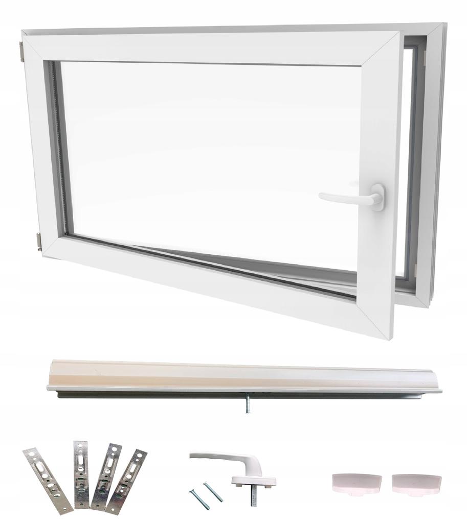 White PVC Window 80X50 Left, New 800X500Mm Double Glazed Tilt-and-Turn Ru
