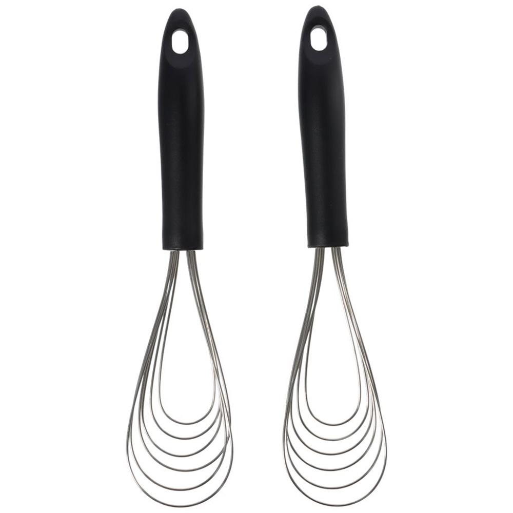 2 Pcs Rubber Egg Whisk Stainless Steel Kitchen Utensil New Foldable Whisk Cooking